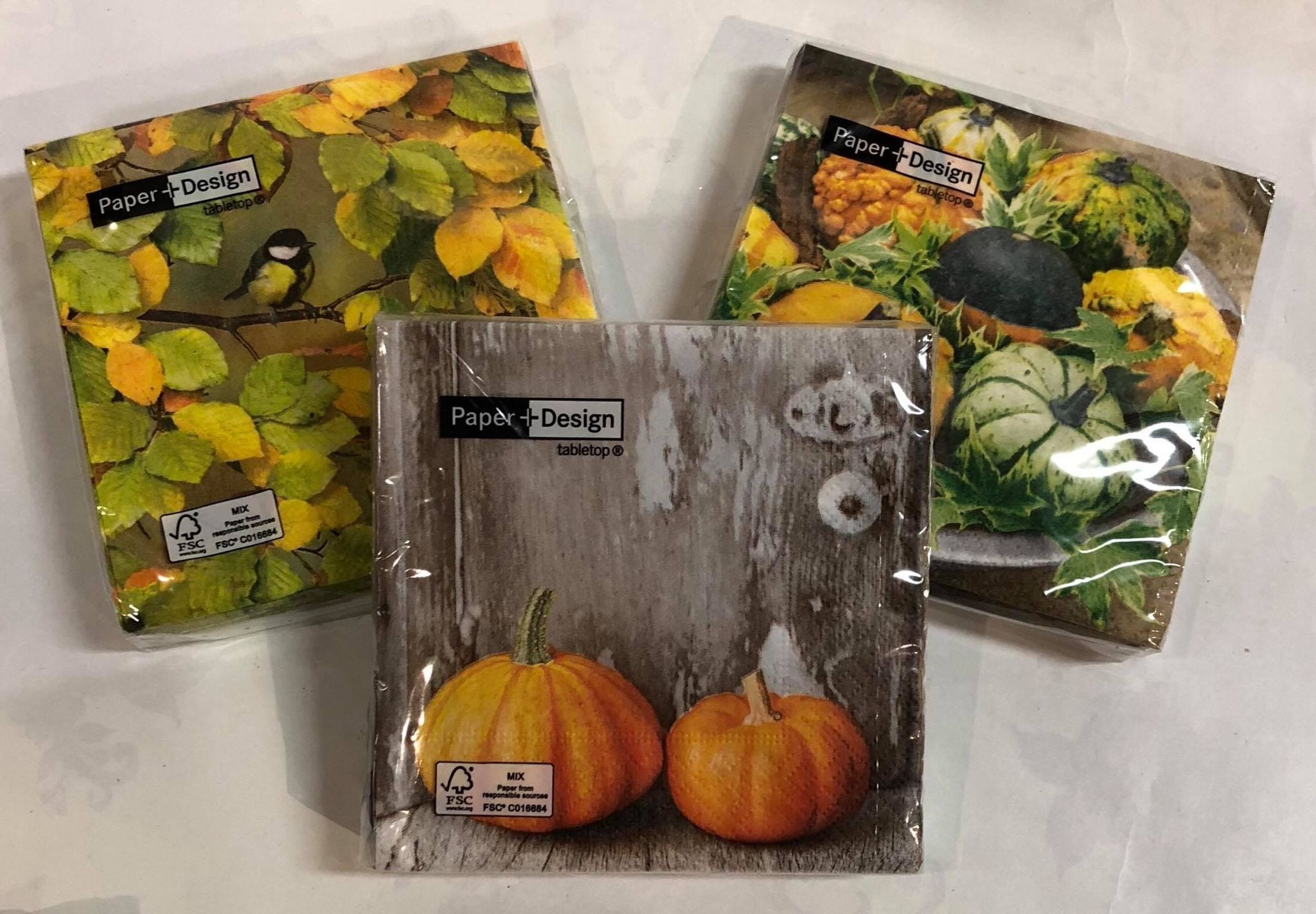 Assorted small paper napkins